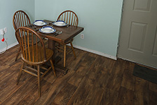 Picture of the cabin's dining area seating 4